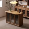 헤이즐 원목 라운드 식탁 홈바 강화유리 수납장 1200 GM416C